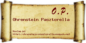 Ohrenstein Pasztorella névjegykártya